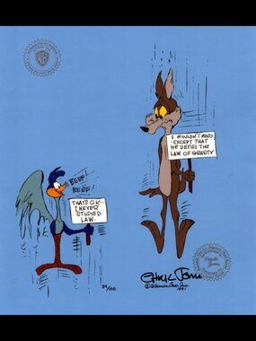 Wile Coyote and Roadrunner Cel Fastest With The Mostest by Chuck Jones Animation